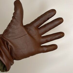 Faux leather gloves with wool lining